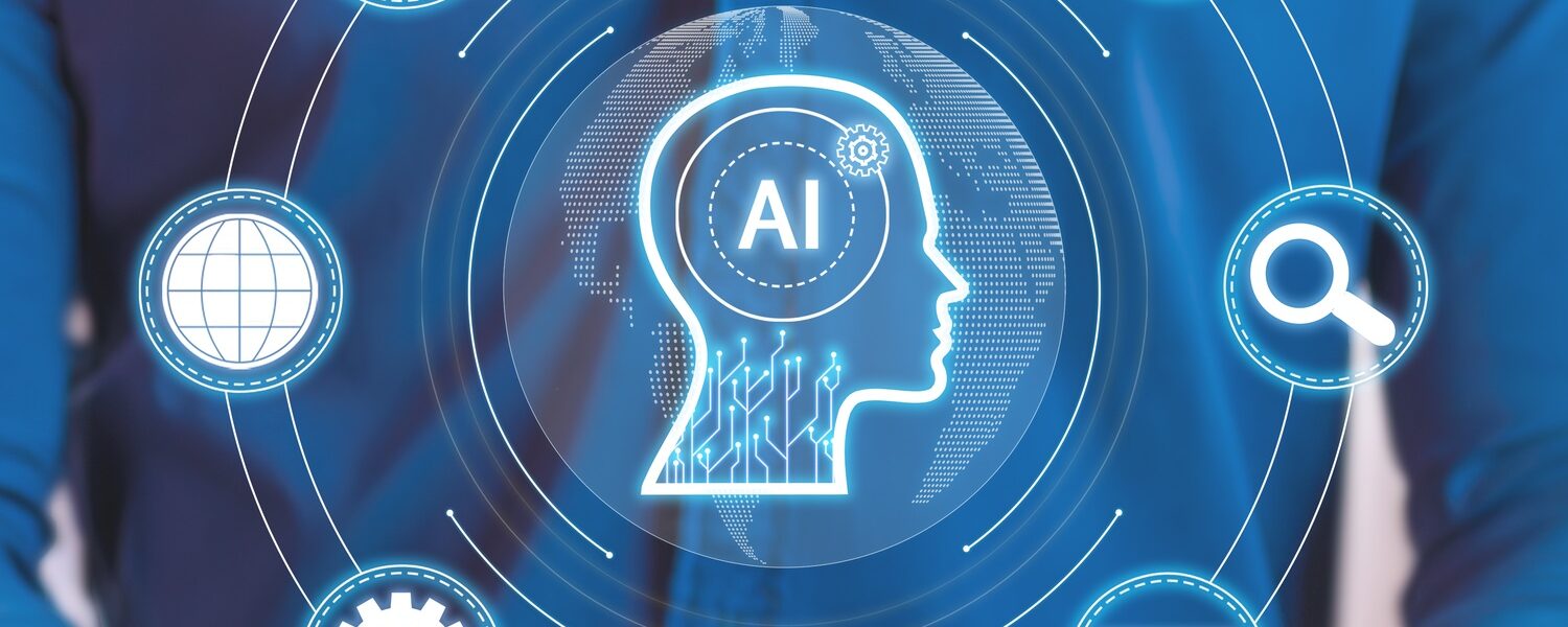 Increasing productivity, efficiency and AI-enhanced workflow solutions. Vertical photo.