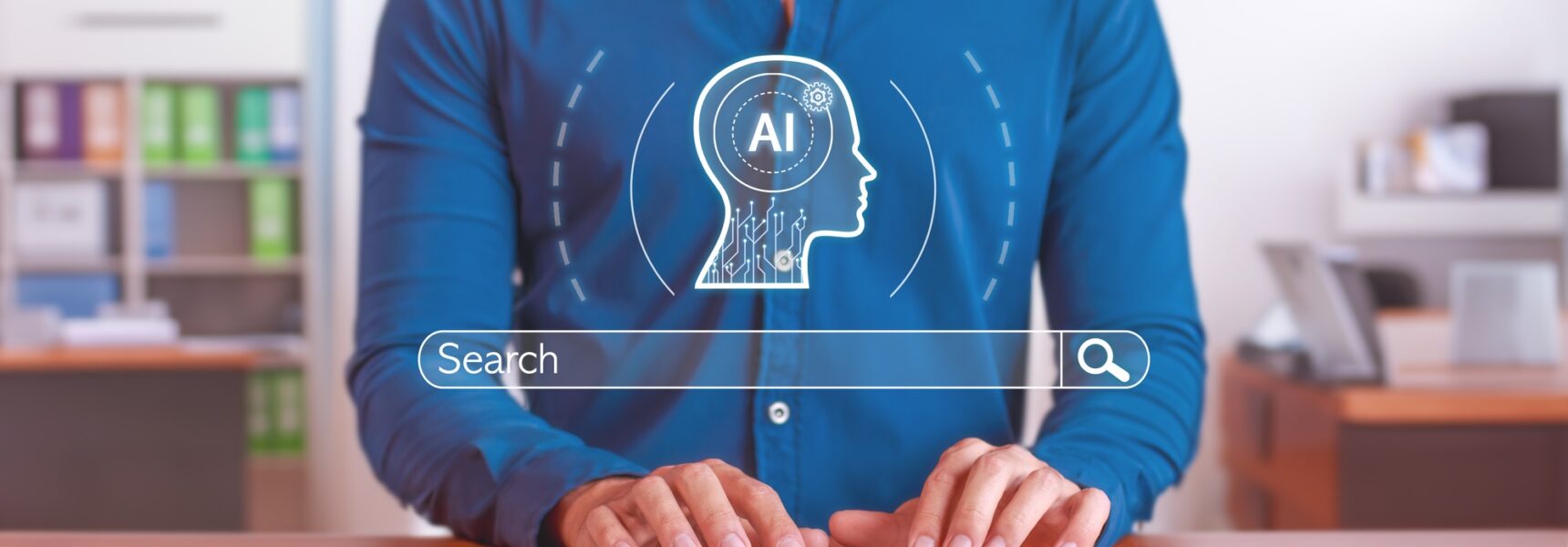 Search engine with AI to improve and optimize data search. AI-enabled search engine and chat bar.