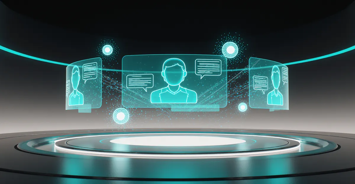 AI agents for customer service 2026 futuristic teal holographic support hub with glowing agent nodes BigAIAgent