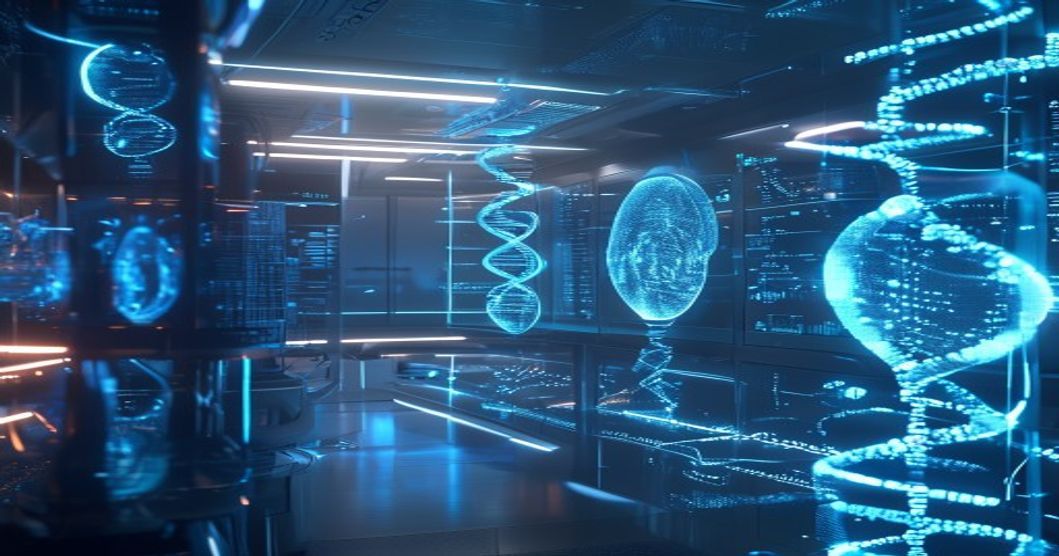 AI agents in healthcare 2026 futuristic medical laboratory with molecular structures and neural network visualizations BigAIAgent