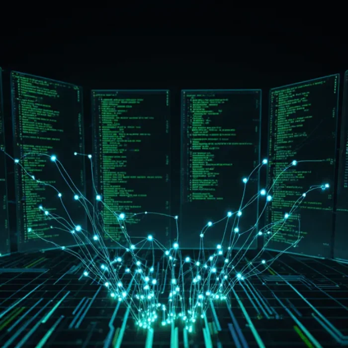 AI coding agents enterprise 2026 futuristic developer workspace with glowing terminal screens and neural network pathways BigAIAgent