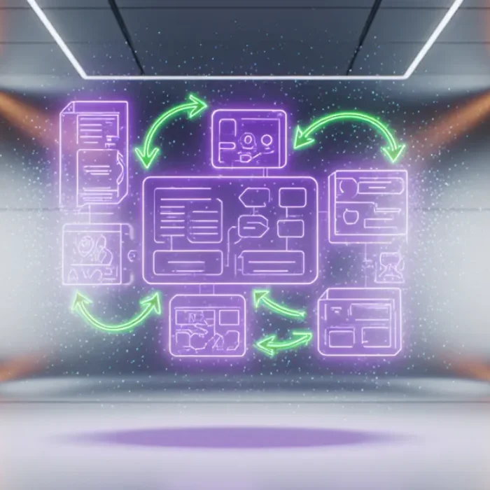 Best no-code AI agent builders 2026 modular holographic workflow pipeline with violet and green nodes BigAIAgent
