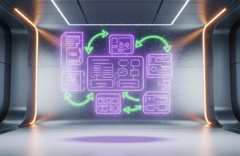 Best no-code AI agent builders 2026 modular holographic workflow pipeline with violet and green nodes BigAIAgent