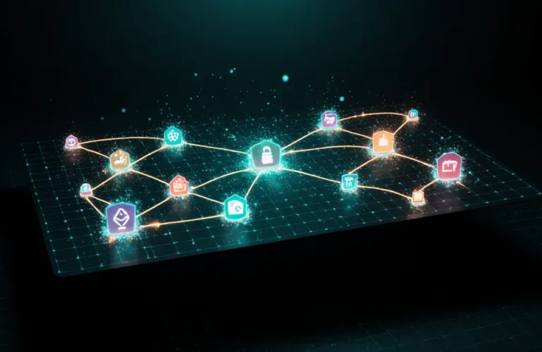 No-code AI agent builders 2026 futuristic drag-and-drop workflow canvas with glowing teal and amber nodes BigAIAgent