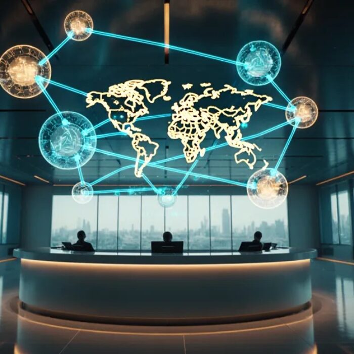AI agents for government 2026, futuristic civic services hub with luminous agent nodes and citizen request pathways BigAIAgent