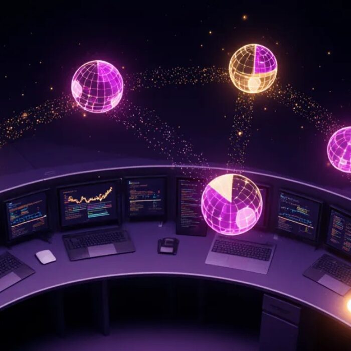 AI agents for marketing and sales 2026, futuristic agentic marketing command center with audience segmentation spheres and glowing data streams BigAIAgent
