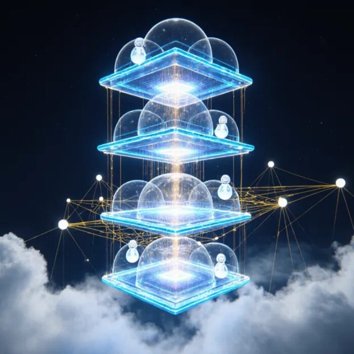 Amazon Bedrock AgentCore 2026 multi-tier cloud AI infrastructure with agent orbs and knowledge graph BigAIAgent