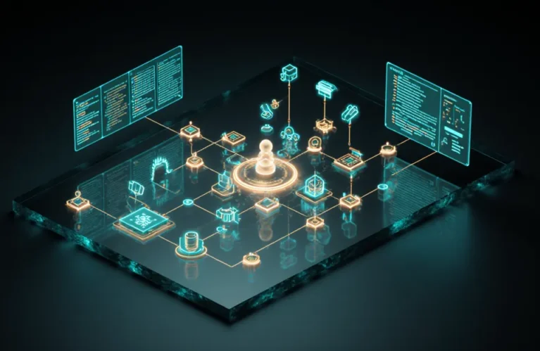 best no-code AI agent builders 2026 futuristic drag-and-drop workflow canvas with glowing teal and gold nodes BigAIAgent