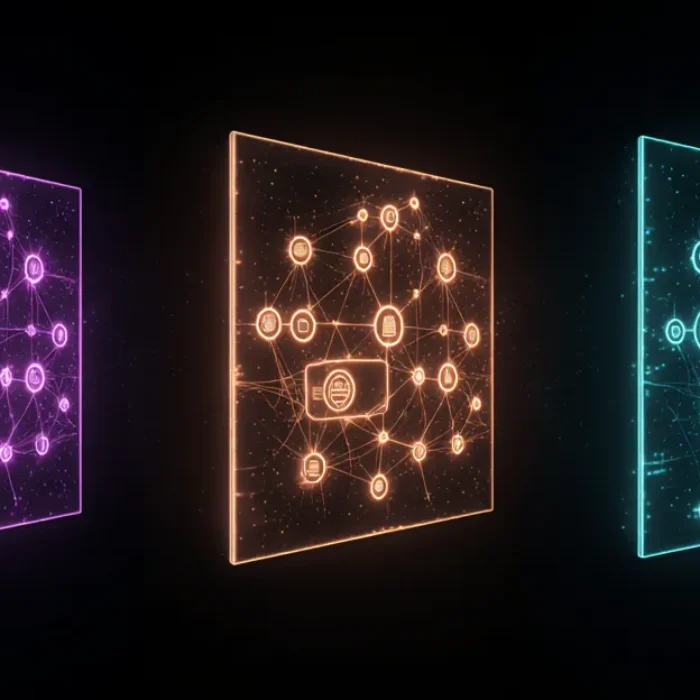 n8n vs Zapier vs Make 2026 split-screen workflow automation canvas comparison with three distinct node networks BigAIAgent
