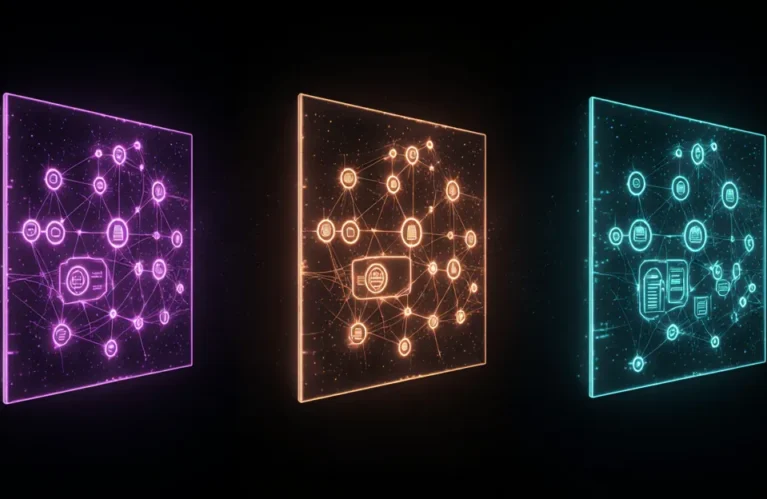 n8n vs Zapier vs Make 2026 split-screen workflow automation canvas comparison with three distinct node networks BigAIAgent