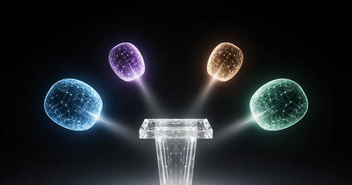 AI agent governance platforms visualized as glowing shields converging on a central decision hub BigAIAgent
