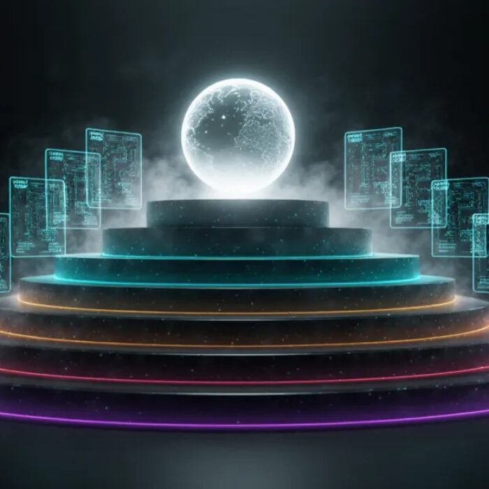 Best AI agent builder platforms shown as a glowing ranked leaderboard of software panels BigAIAgent