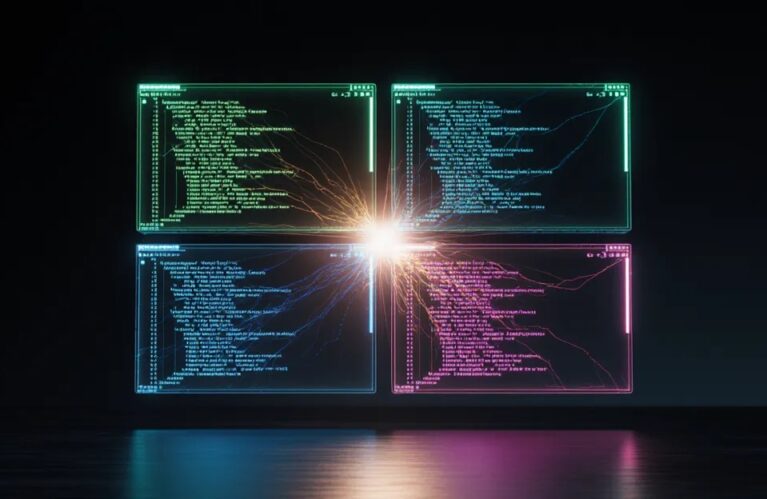 Best AI coding agents 2026 compared as four glowing code editor panels in a grid BigAIAgent