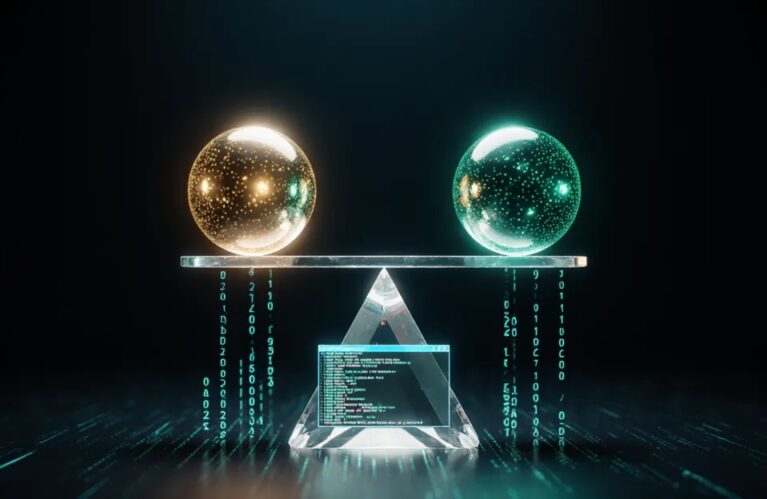 Claude Sonnet 5 AI agents balanced against Opus 4.8 on a glowing benchmark scale BigAIAgent