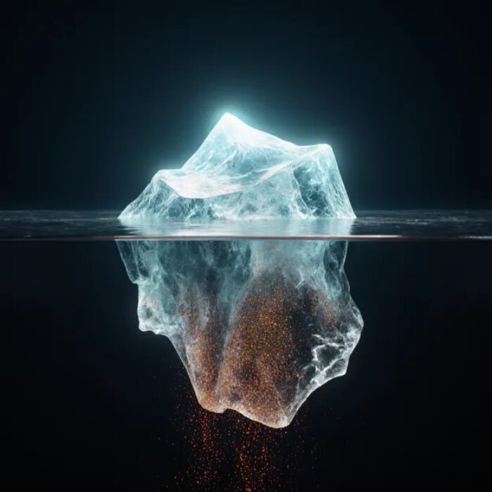Glowing iceberg with hidden drain below the surface, AdMagic waitlist