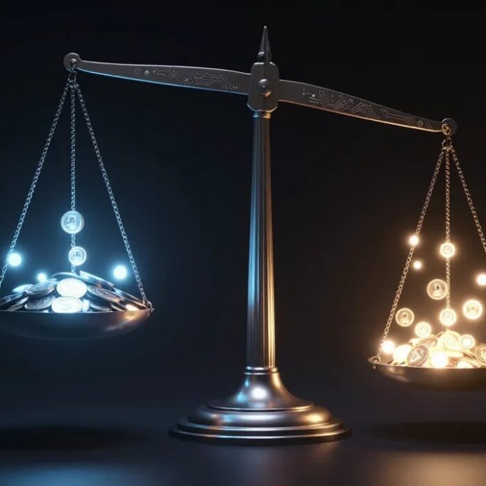 AI agent costs 2026 visualized as a balance scale between shrinking token prices and rising agent workload BigAIAgent