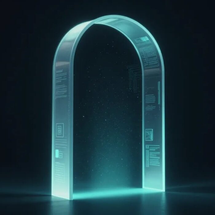 Glowing archway of light revealing predictions ahead, AdMagic waitlist