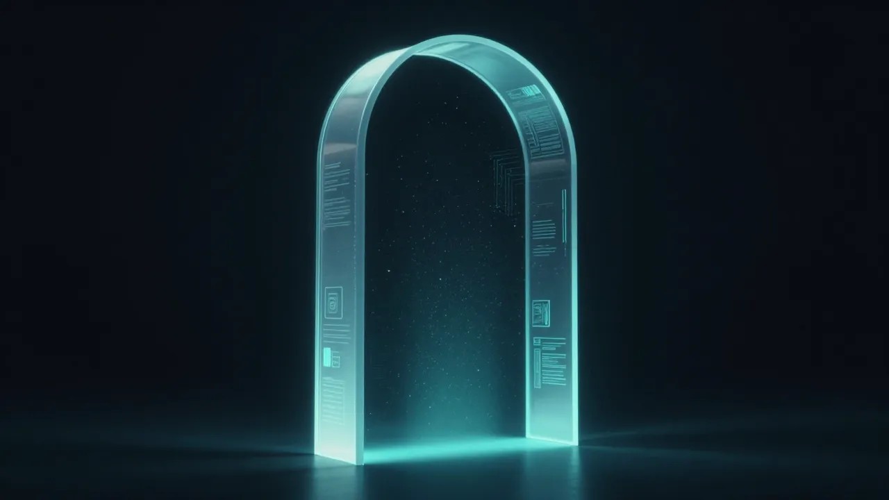 Glowing archway of light revealing predictions ahead, AdMagic waitlist