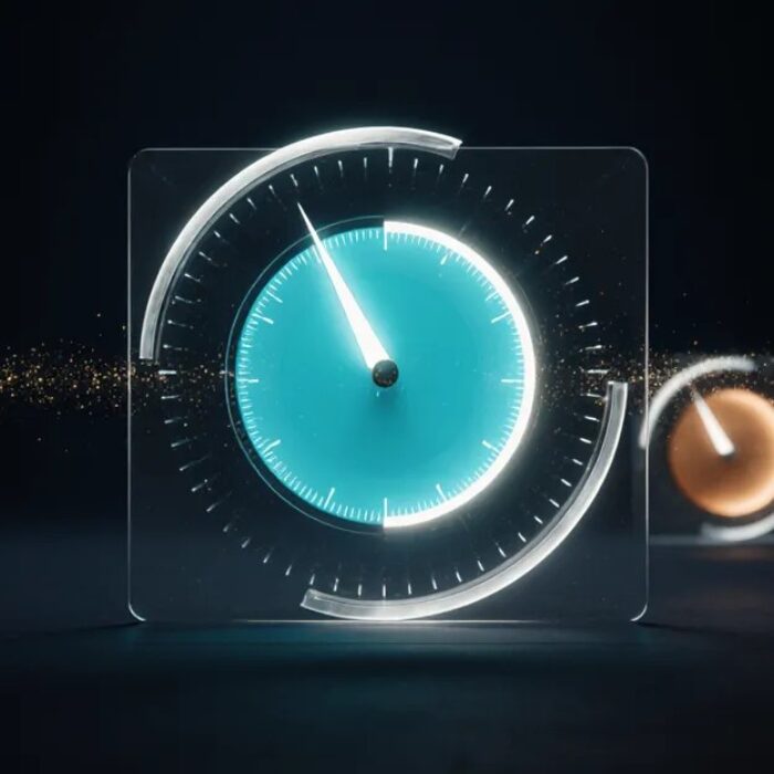 Glowing dial pointing to two outcomes, AdMagic waitlist