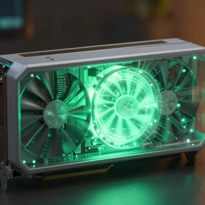 Local AI agents running on a self-contained consumer GPU, glowing circuit board with no cloud connection BigAIAgent