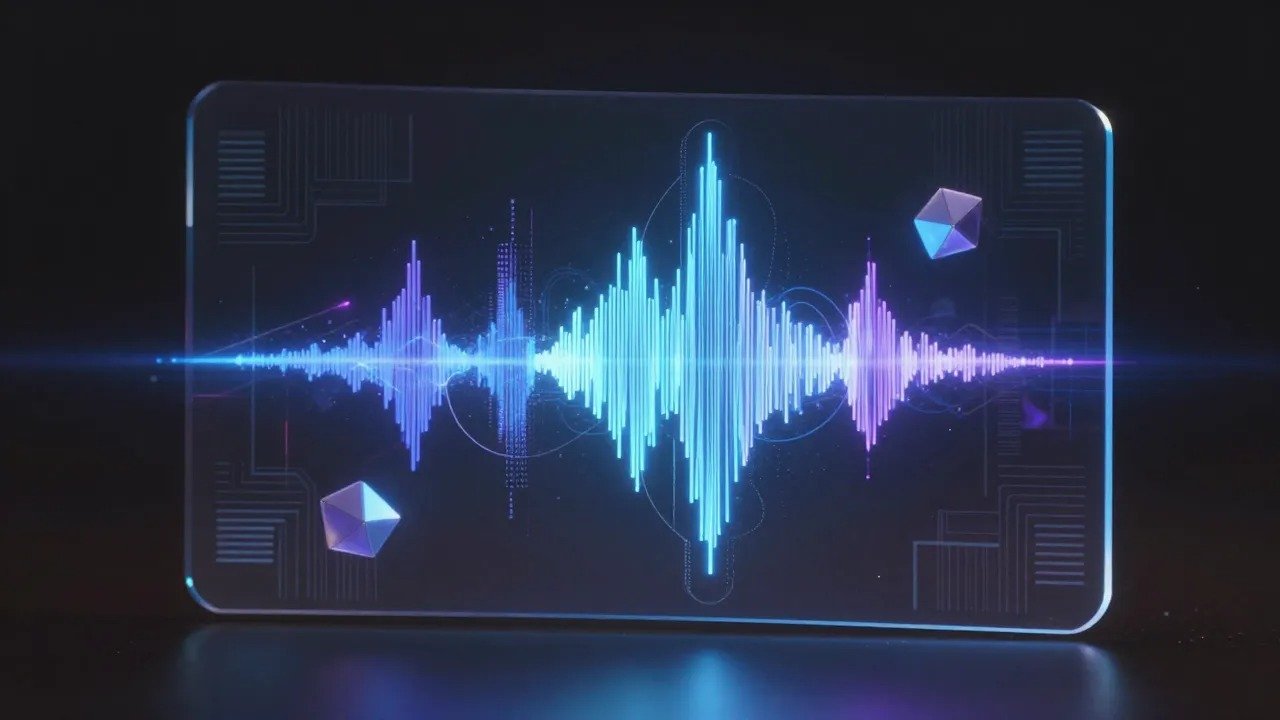 Voice AI agents 2026, glowing sound wave data flowing between two connected holographic nodes BigAIAgent