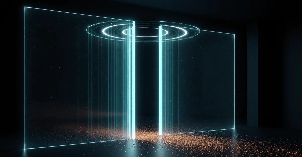 Glowing gate narrowing over a chasm, symbolizing limited AdMagic waitlist spots