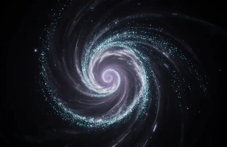 AI agent breakthroughs 2026, glowing fluid vortex with swarming agent light particles BigAIAgent