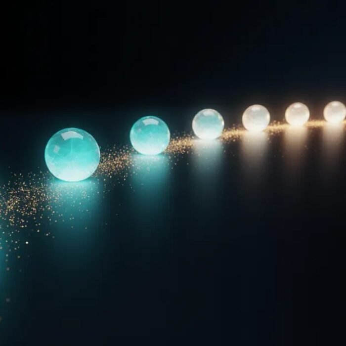Ten glowing progress nodes lighting a path forward, AdMagic waitlist
