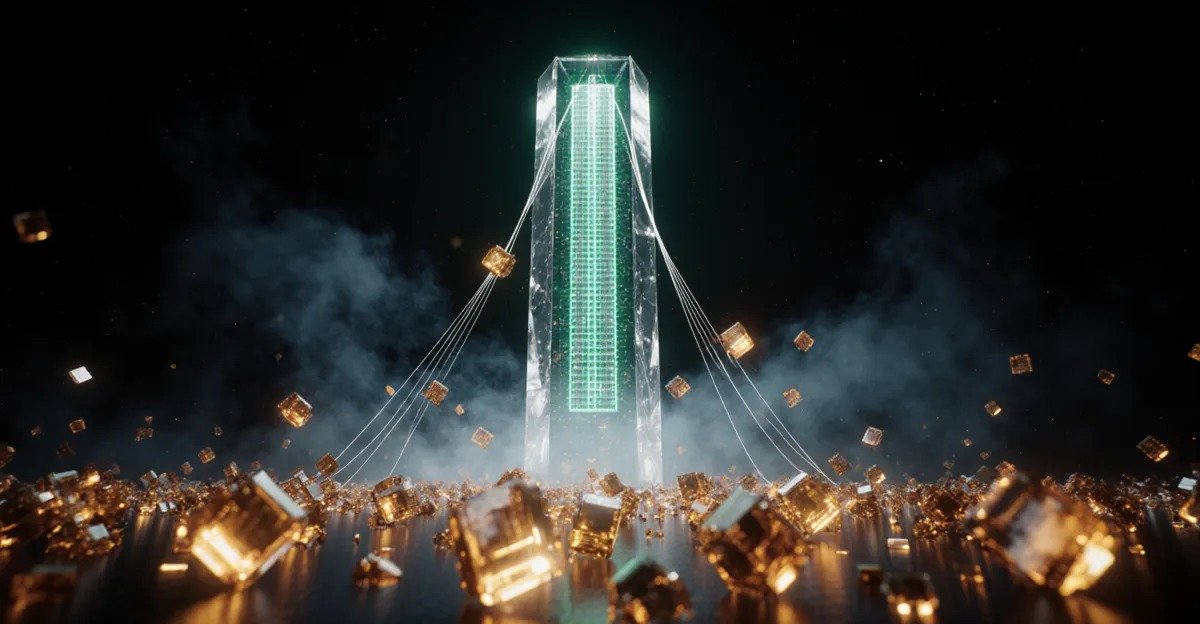 Nvidia Hugging Face acquisition 2026, glowing AI model shards converging into a crystalline GPU tower BigAIAgent
