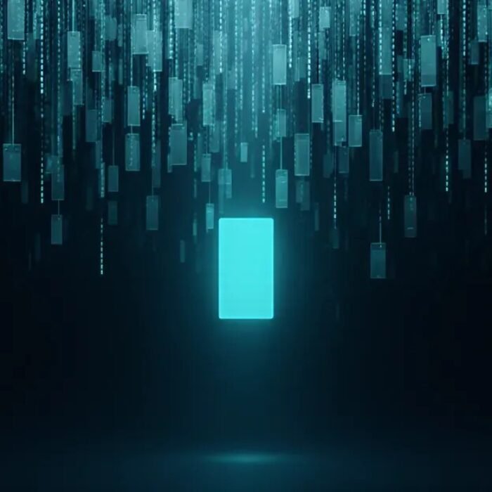 Cascade of glowing ad panels, one lit: AdMagic waitlist